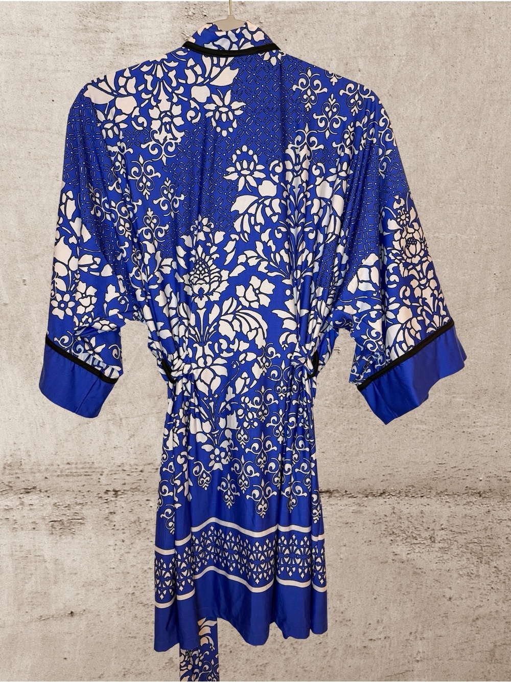 In Bloom by Jonquil Kimono Robe Blue White Floral Print Boho Cover Up Small - Picture 4 of 6